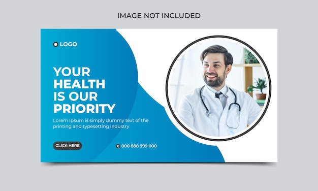 Design de padrão de banner de saúde médica e banner da web