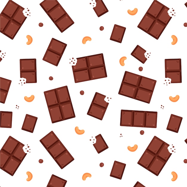 Design de padrão de chocolate desenhado à mão