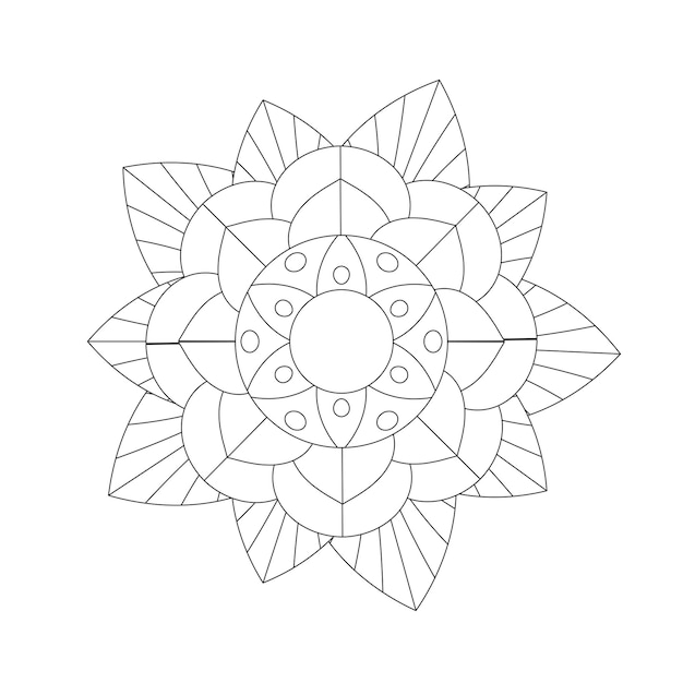 Design de padrão de coloração de mandala de flores