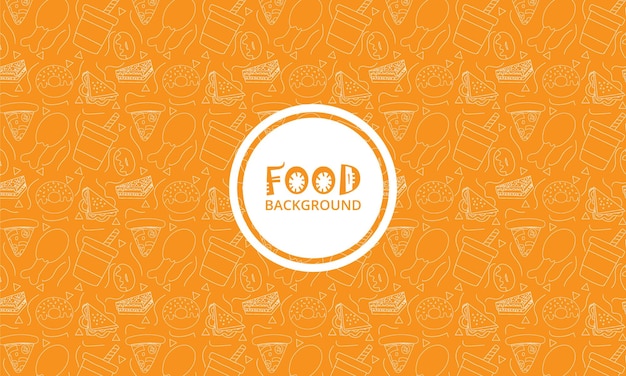 Design de padrão de desenho de doodle de padrão sem emenda de comida