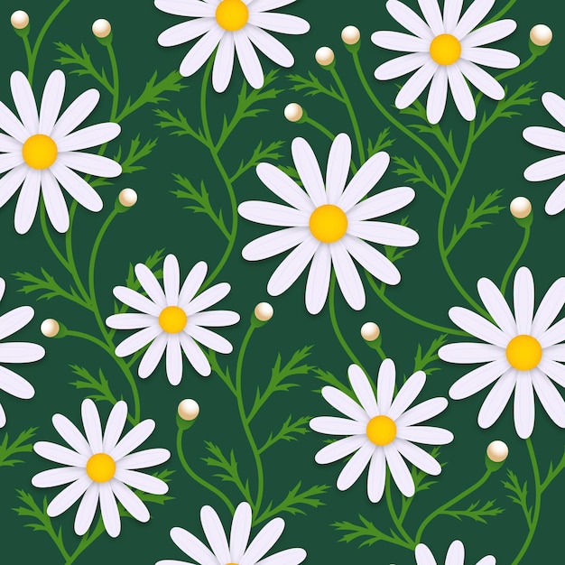 Design de padrão de flor de margarida sem costura