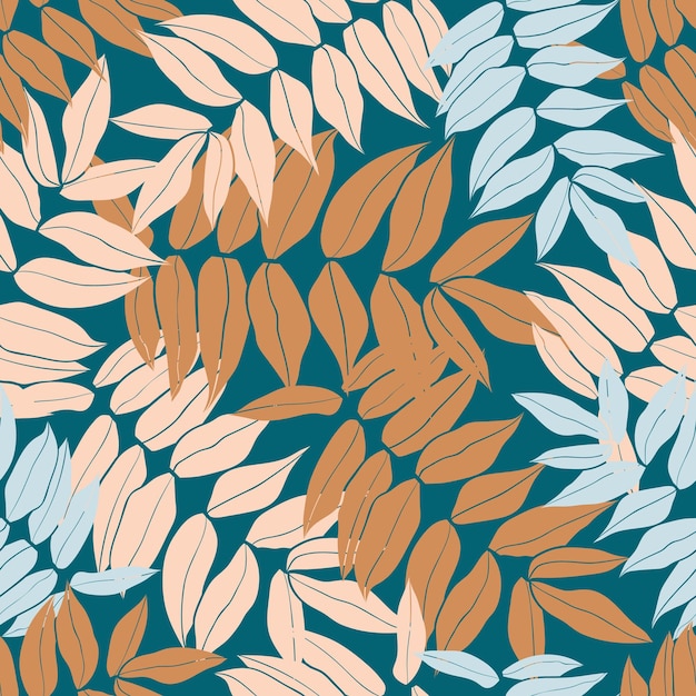 Design de padrão de folhas coloridas bonitas bom para impressões envolvendo têxteis e tecidos desenhado à mão