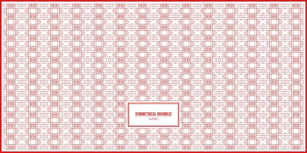 Design de padrão de forma de losango vermelho simétrico