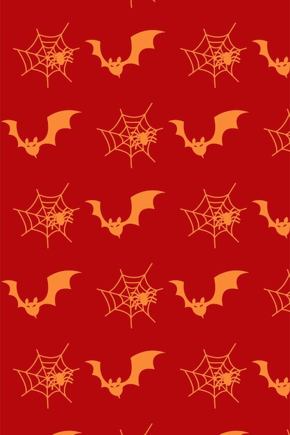 Design de padrão de Halloween com fundo vermelho