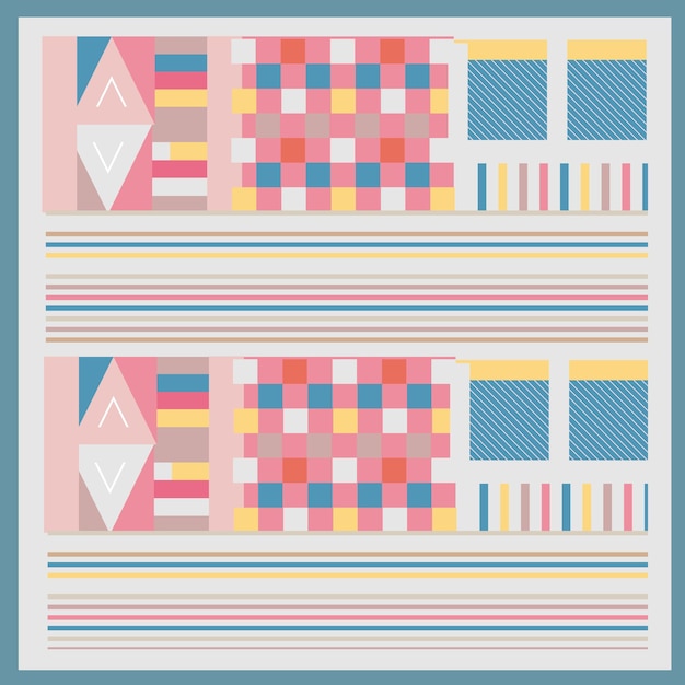 Design de padrão geométrico lenço étnico em tons pastel.