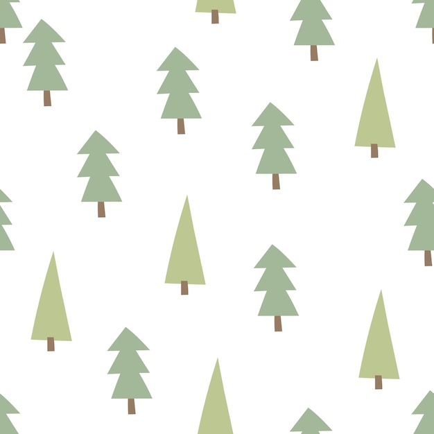 Design de padrão sem costura de Natal com ilustração vetorial de árvores