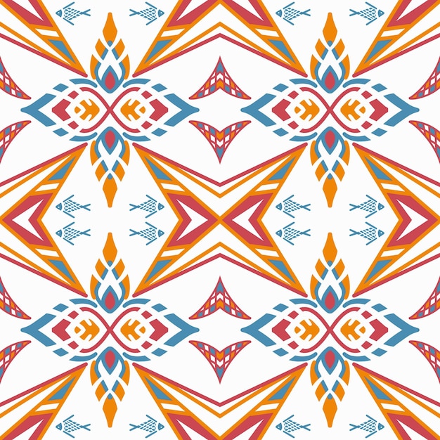 Vetor design de padrão sem emenda de azulejo com motivos coloridos ilustração vetorial eps10