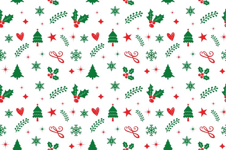 Design de padrão sem emenda de Natal. Ilustração vetorial de Natal e design de padrão de ano novo.