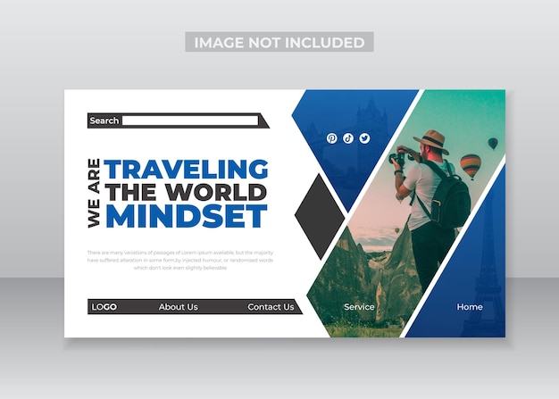 Design de página de destino de turismo ou cabeçalho do site de uma agência de viagens