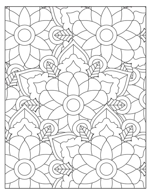 Design de página de padrão de coloração floral kdp