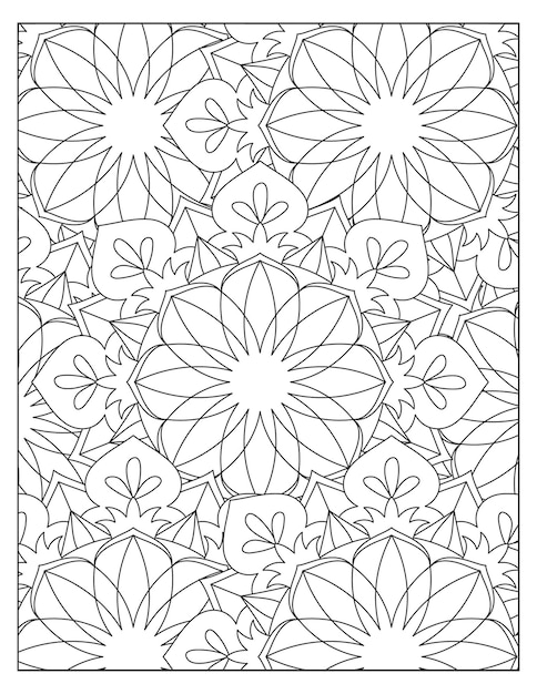 Design de página de padrão de coloração floral kdp