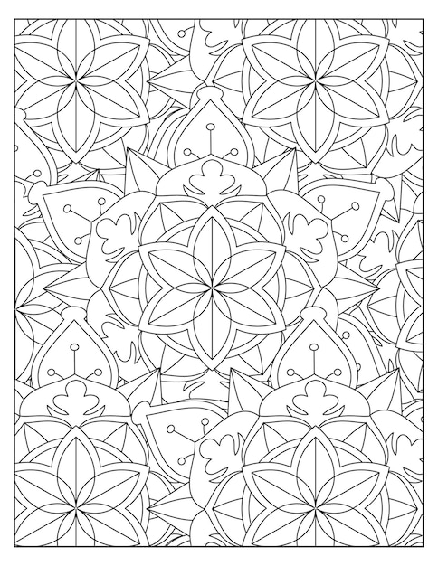 Design de página de padrão de coloração floral kdp