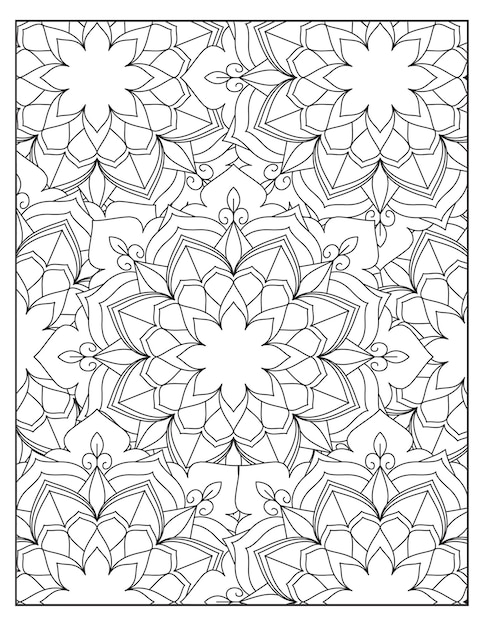 Design de página de padrão de coloração floral