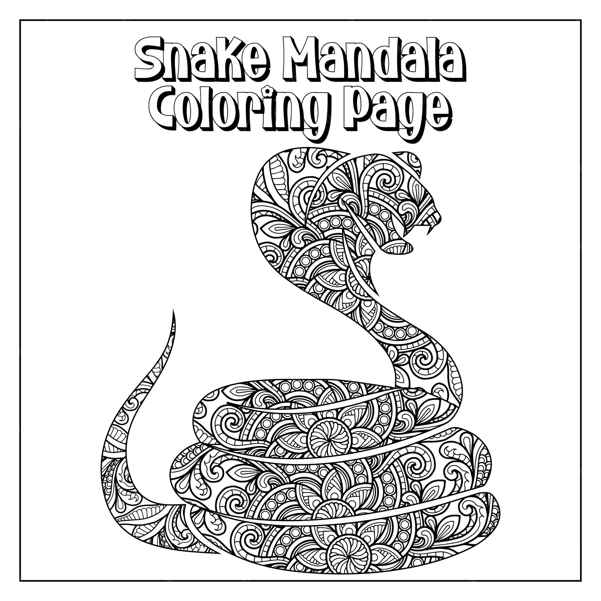 Cobra para Colorir  Desenho de cobra, Mandalas para colorir