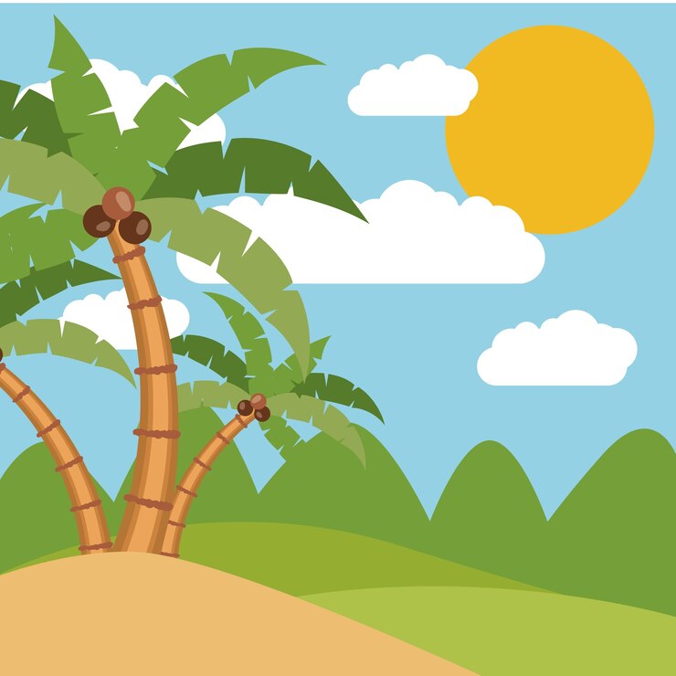 Design de paisagem tropical de verão