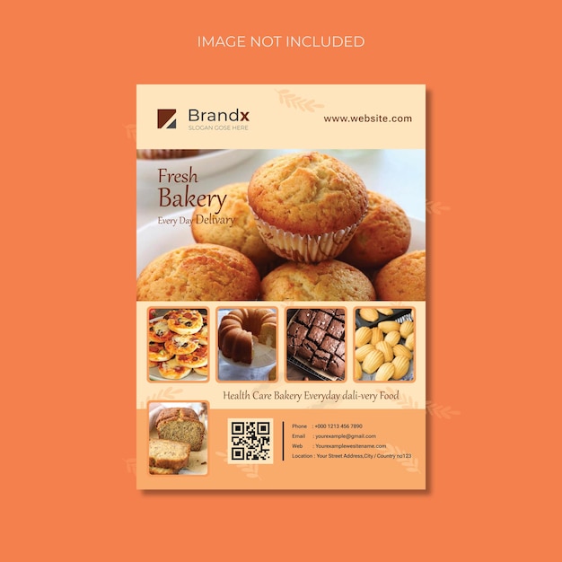 Vetor design de panfleto de padaria simples e criativo