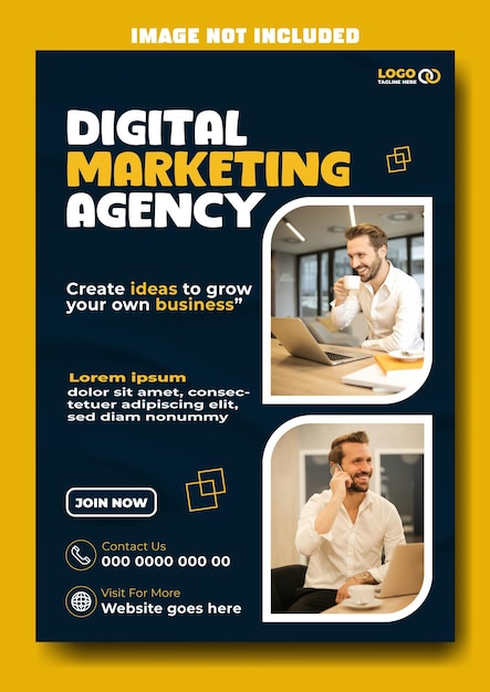 Design de panfletos de marketing digital