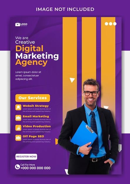 Design de panfletos de marketing digital