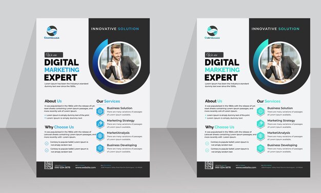 Design de panfletos de marketing empresarial