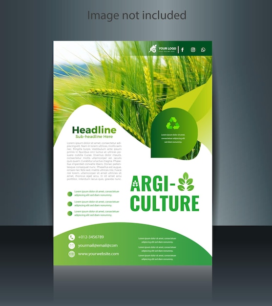 Design de panfletos sobre natureza e agricultura