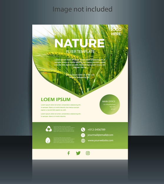 Design de panfletos sobre natureza e agricultura