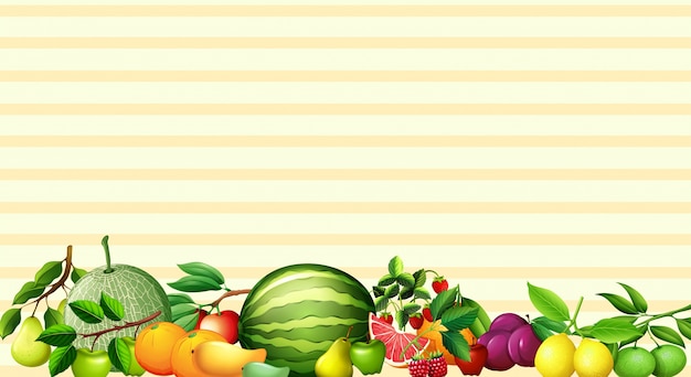 Vetor design de papel com frutas frescas