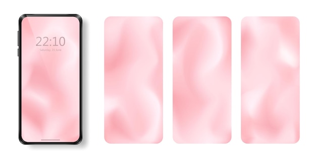 Design de papel de parede de tela ondulada rosa pastel suave para celular Fundos de smartphone Silky