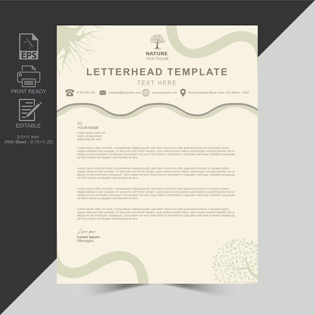 Design de papel timbrado vetorial