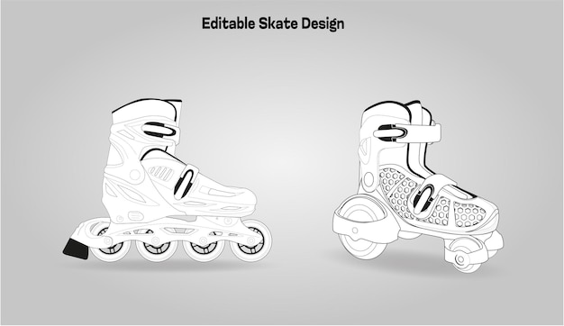 Vetor design de patins editáveis 4