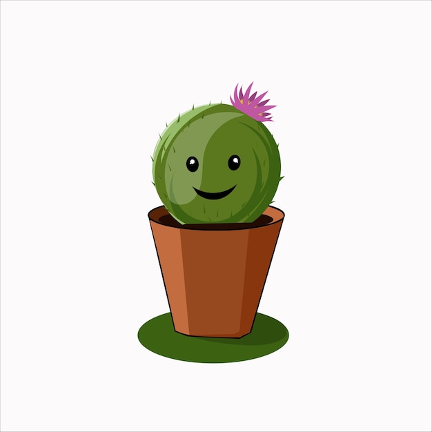 Personagem De Desenho Animado De Cacto Bonito Clipart De Stock, Royalty-Free