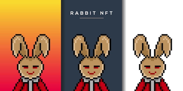 Design de personagens de coelho punk estilo pixel para o projeto nft 711