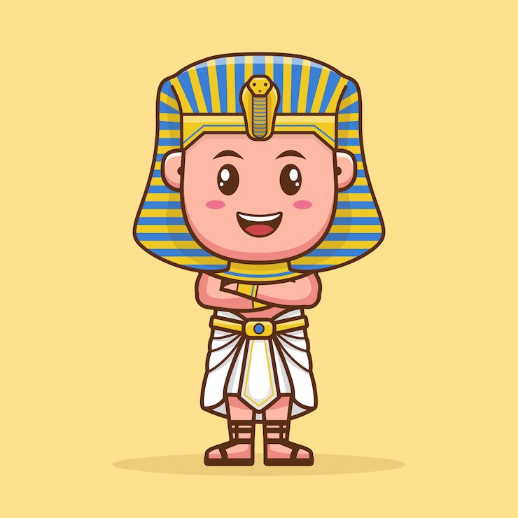 design de personagens de desenhos animados bonitos faraó