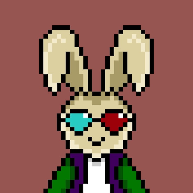 Design de pixel art de coelho punk nº 163