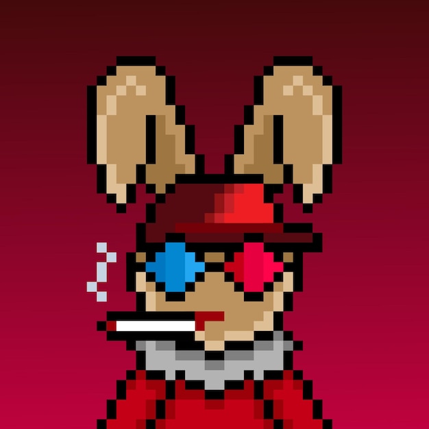 Design de pixel art de coelho punk nº 315