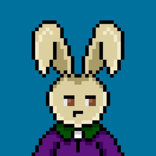 Design de pixel art de coelho punk nº 49