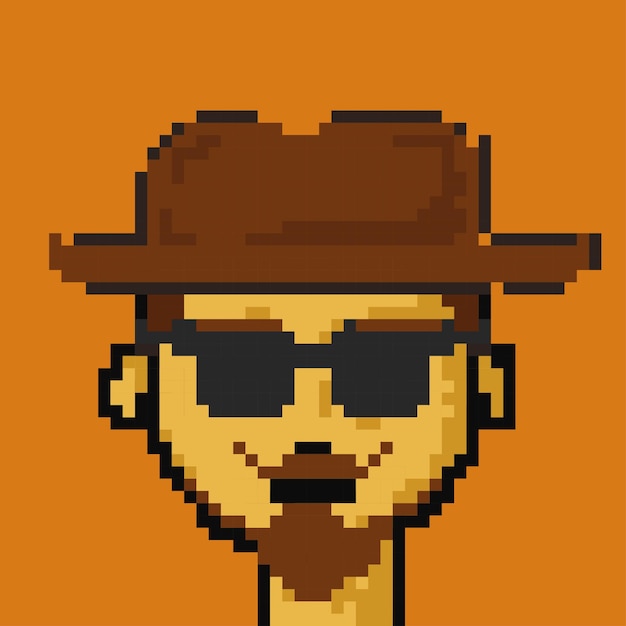 Design de pixel de personagem de rosto masculino