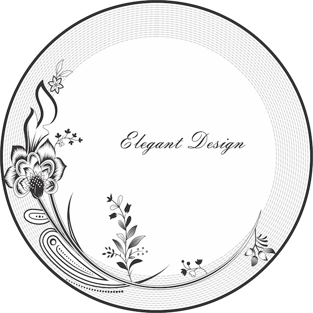 Vetor design de placa redondadesign decorativo elemento vetorial elegante