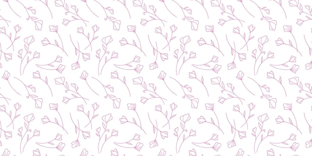 Vetor design de plano de fundo com padrão de repetição floral rosa