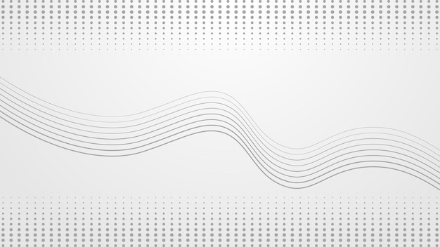 Vetor design de plano de fundo de arte de linha de onda branca