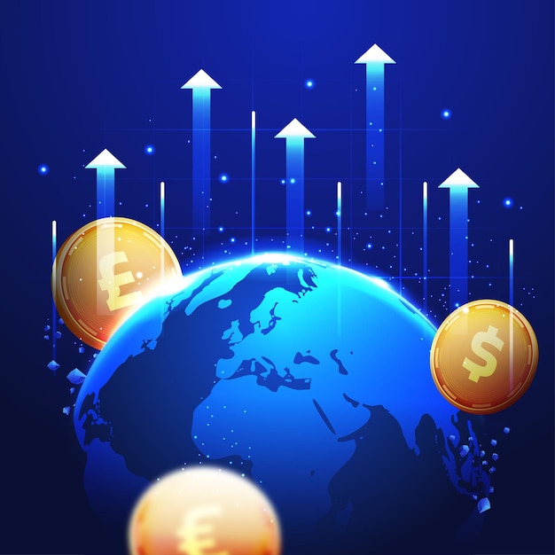 Design de plano de fundo de crescimento financeiro com gráfico de mercado