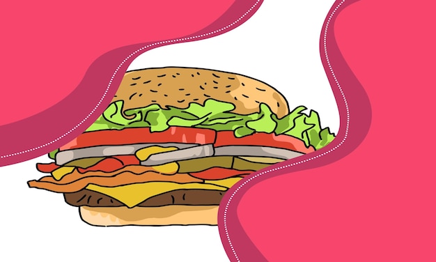 Design de plano de fundo de folheto de fast food de hambúrguer