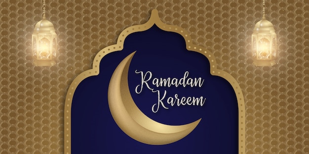 Design de plano de fundo do ramadã kareem islamic social media banner