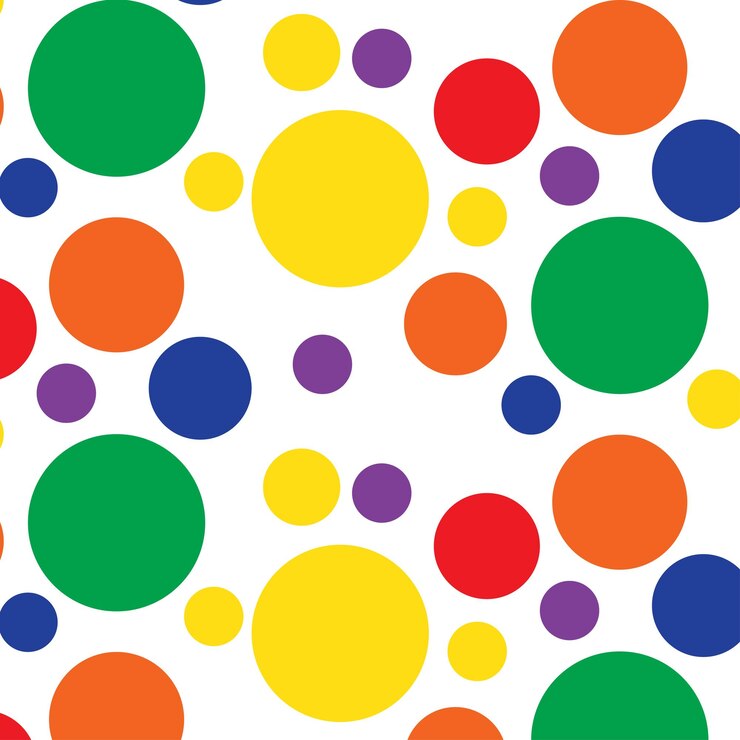 Vetor design de plano de fundo sem costura com padrão colorido de bolinhas
