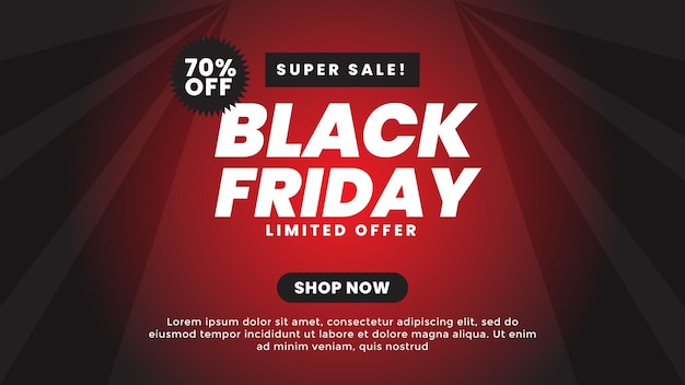 Design de plano de fundo vermelho Black Friday Super Sale