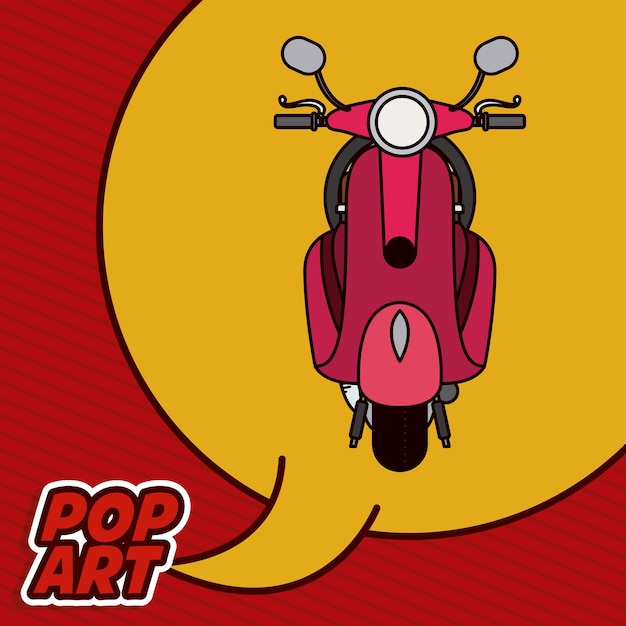 Vetor design de pop art de scooter