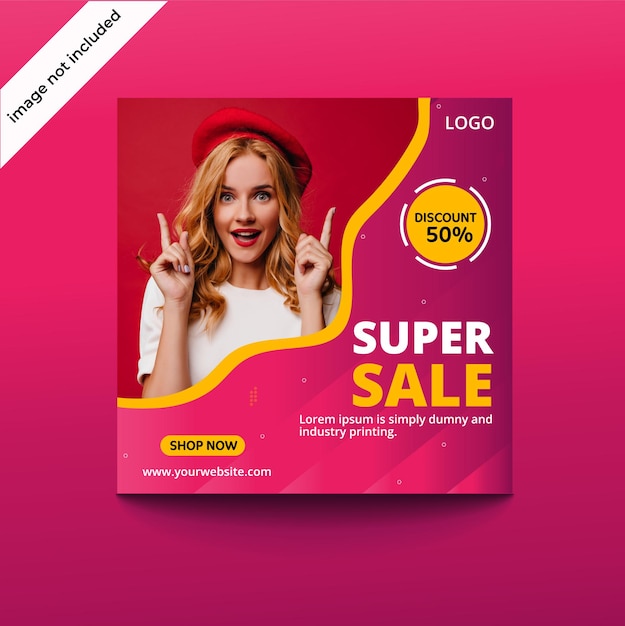 Design de post de mídia social super venda