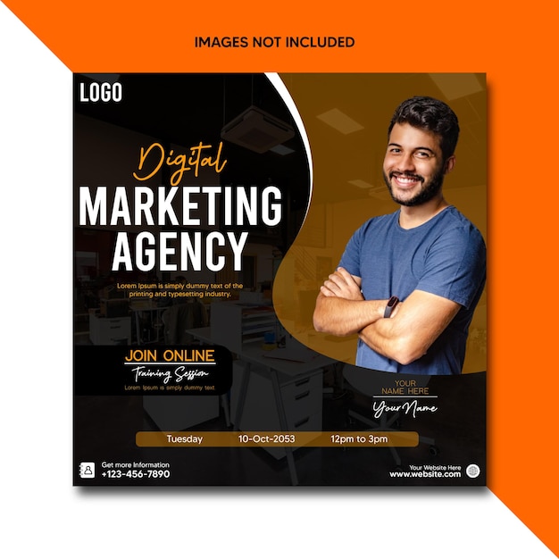 Design de postagem de marketing digital.