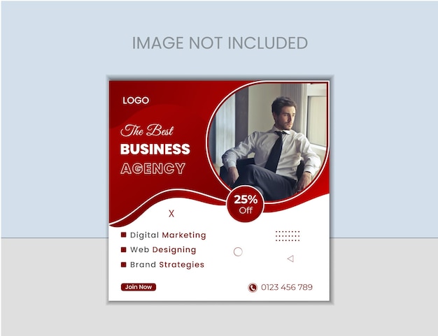 Design de postagem de mídia social comercial e elegante ou modelo de banner quadrado da web