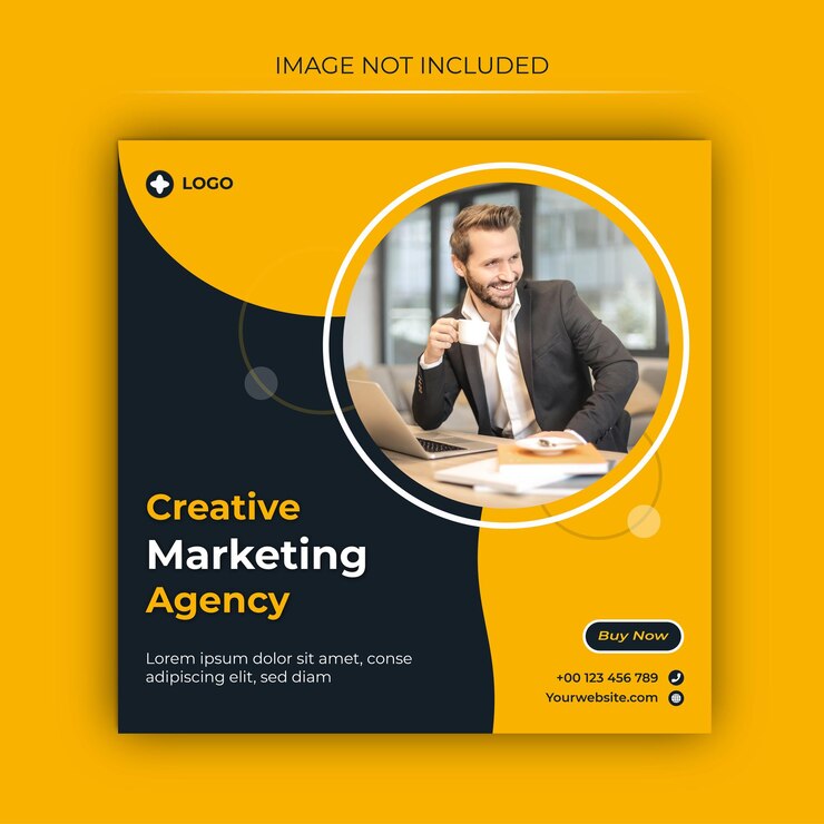 Design de postagem de mídia social de agência de marketing criativo