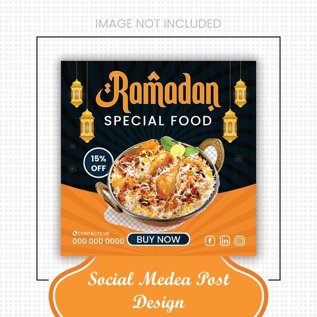 design de postagem de mídia social de comida
